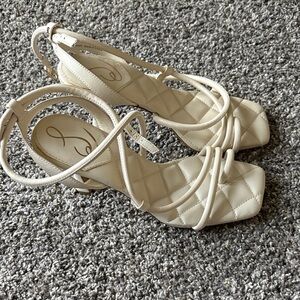 Sam Edelman Cream Strappy Heels